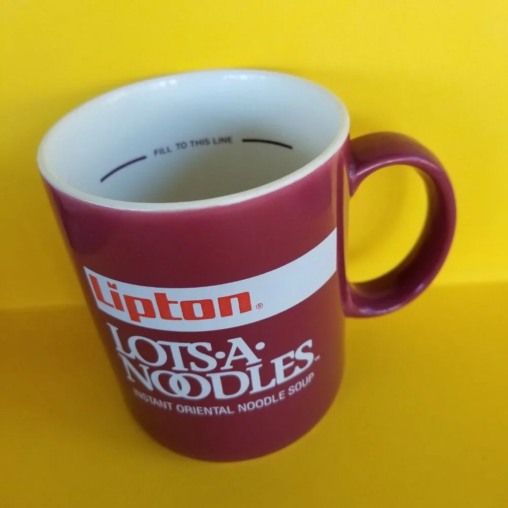 Vintage Lipton Lots-A-Noodles Instant Oriental Noodle Soup Ceramic Mug - Picture 2 of 11